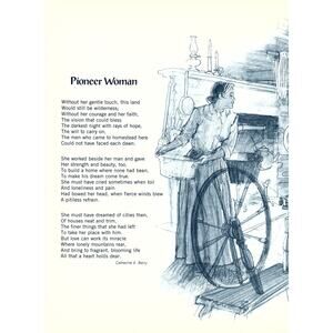Pioneer Woman Catherine E. Berry 1970s Poem Retro Kitsch Wall Art SF7